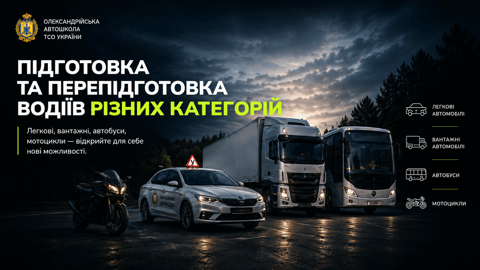 Підготовка та перепідготовка водіїв різних категорій